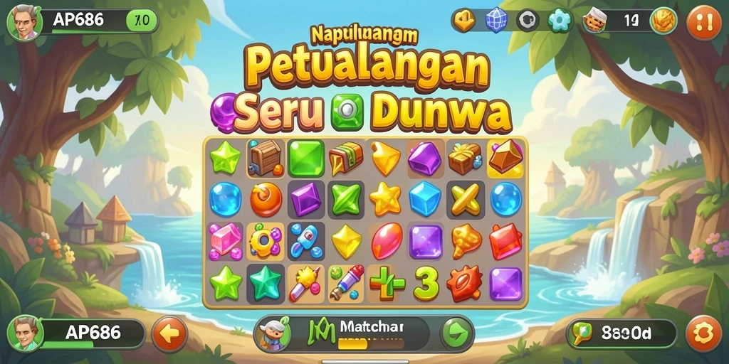 Tampilan seru gameplay AP686 yang penuh warna dan menantang.