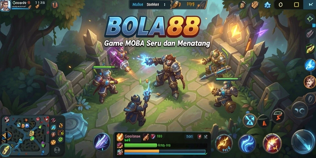 Tampilan gameplay mendebarkan dari BOLA88 saat pertempuran tim.