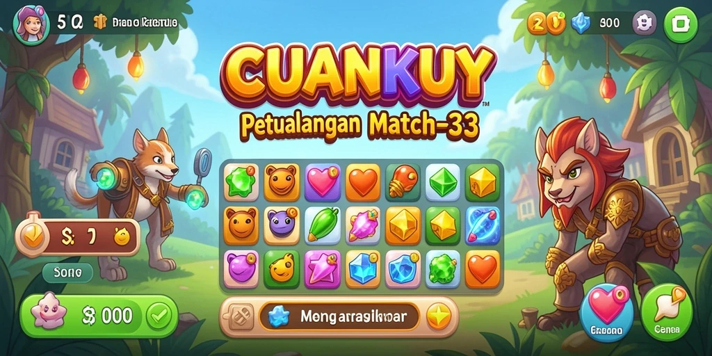 Screenshot CUANKUY menampilkan gameplay seru dengan pencocokan warna yang dinamis.