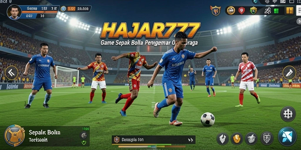 Gameplay mendebarkan dalam <strong>HAJAR777</strong> dengan aksi sepak bola yang intens.
