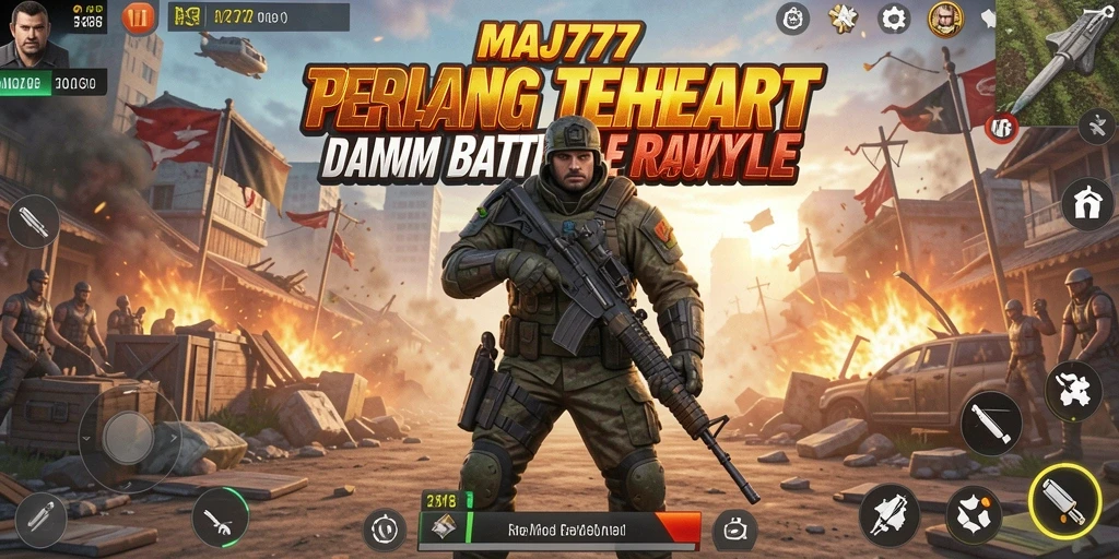 Screenshot gameplay <strong>MAJ777</strong> menampilkan pertempuran intens antara pemain.