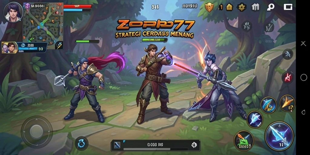 Gameplay ZORO77 yang intens dan strategis.